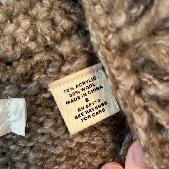 Anthropologie Sleeping on Snow Brown sweater vest, small, fringe detail - Picture 3 of 5